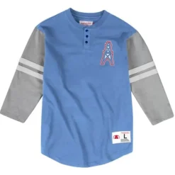 Mitchell & Ness T-Shirts & Tops-3/4 Sleeve Henley Houston Oilers