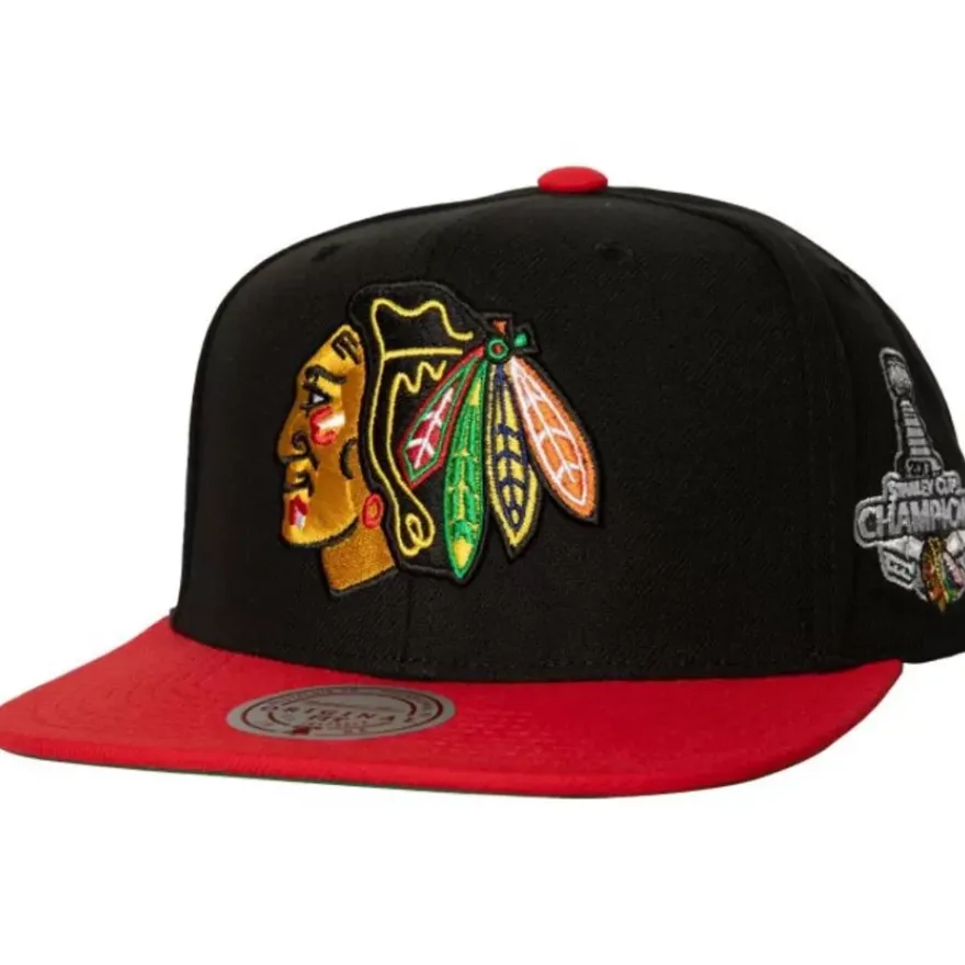 Mitchell & Ness Snapback-2 Tone Side Patch Snapback Chicago Blackhawks