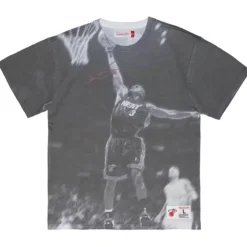 Mitchell & Ness T-Shirts & Tops-Above The Rim Sublimated Ss Tee Miami Heat Dwyane Wade