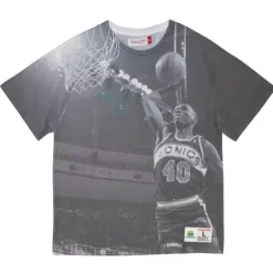 Mitchell & Ness T-Shirts & Tops-Above The Rim Sublimated Ss Tee Seattle Supersonics Shawn Kemp