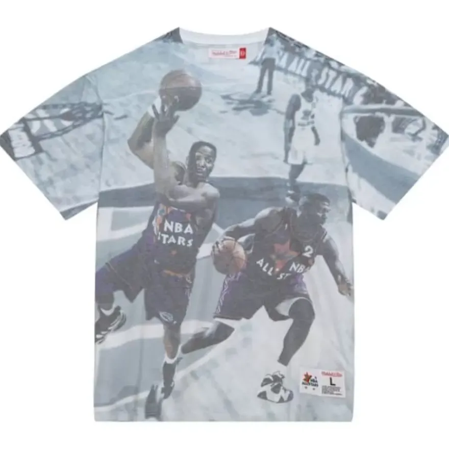 Mitchell & Ness T-Shirts & Tops-Above The Rim Sublimated S/S Tee Charlotte Hornets