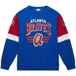 Mitchell & Ness Hoodies & Sweatshirts-All Over Crew 3.0 Atlanta Braves