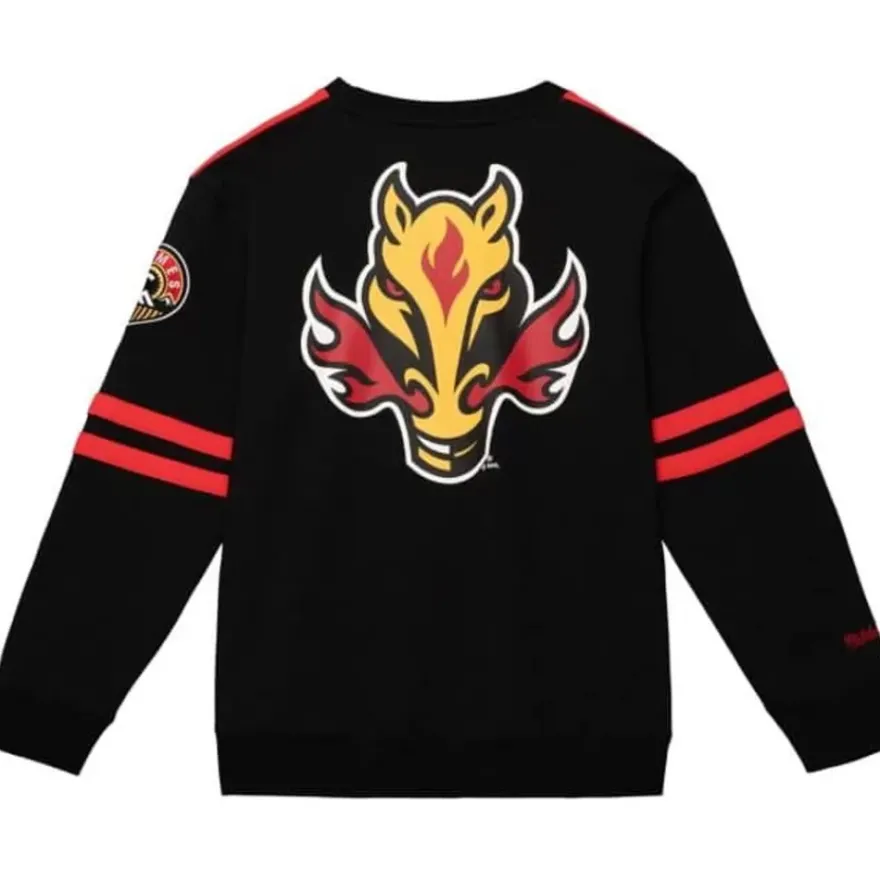 Mitchell & Ness Hoodies & Sweatshirts-All Over Crew 2.0 Calgary Flames