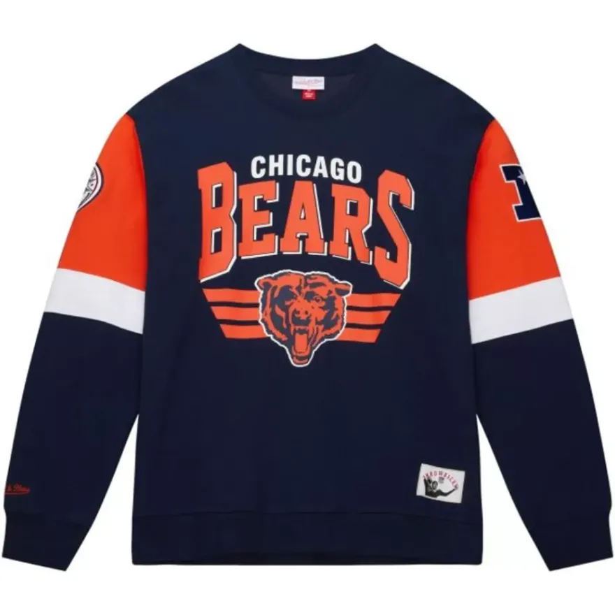 Mitchell & Ness Hoodies & Sweatshirts-All Over Crew 3.0 Chicago Bears