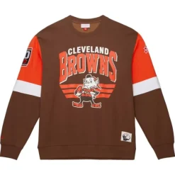 Mitchell & Ness Hoodies & Sweatshirts-All Over Crew 3.0 Cleveland Browns