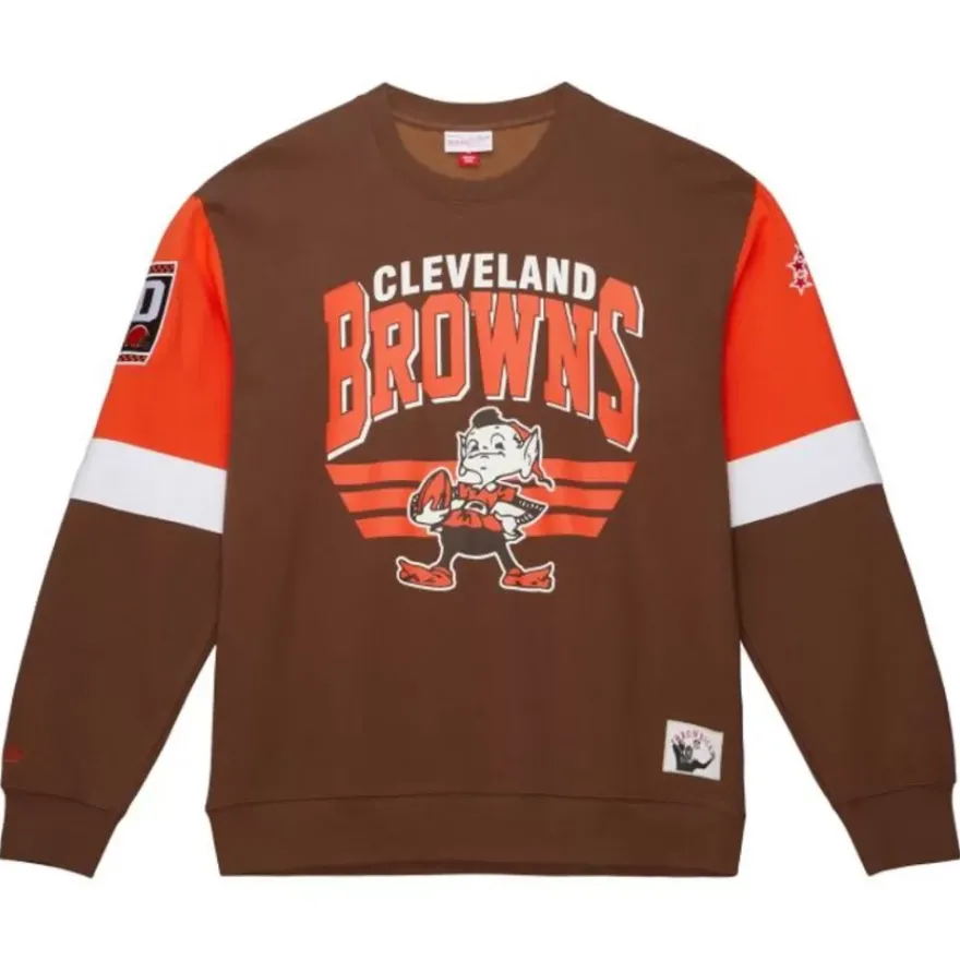 Mitchell & Ness Hoodies & Sweatshirts-All Over Crew 3.0 Cleveland Browns