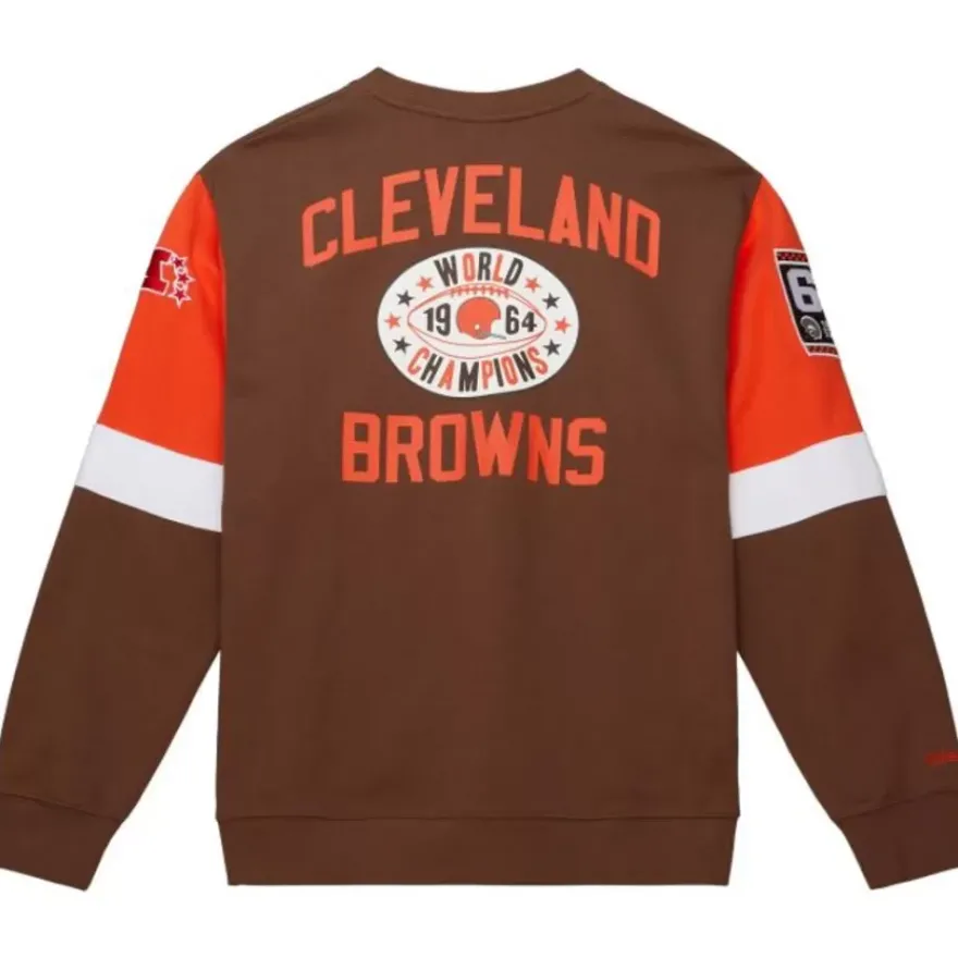 Mitchell & Ness Hoodies & Sweatshirts-All Over Crew 3.0 Cleveland Browns