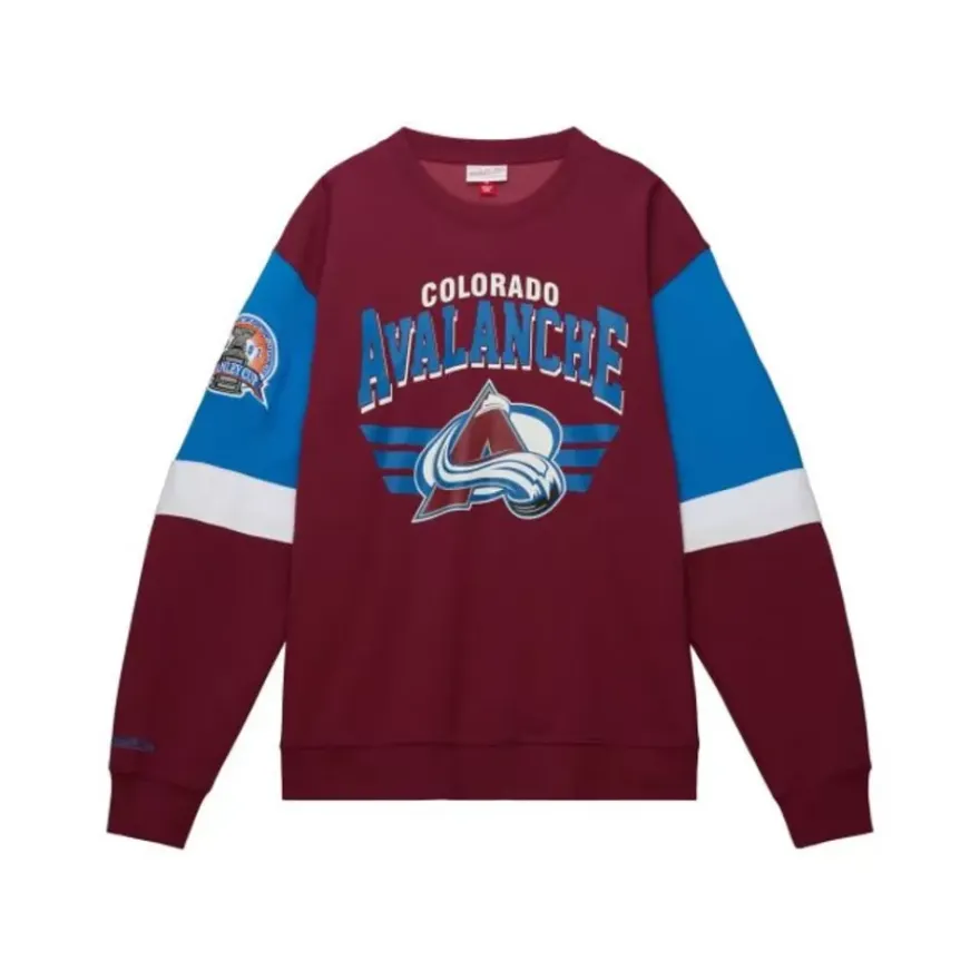 Mitchell & Ness Hoodies & Sweatshirts-All Over Crew 3.0 Colorado Avalanche