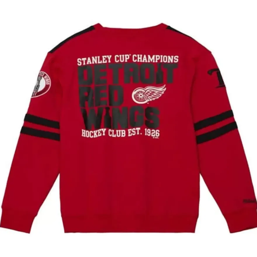 Mitchell & Ness Hoodies & Sweatshirts-All Over Crew 2.0 Detroit Red Wings