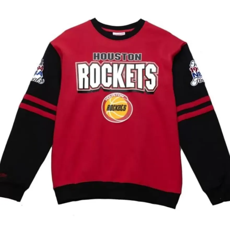Mitchell & Ness T-Shirts & Tops-All Over Crew 2.0 Houston Rockets