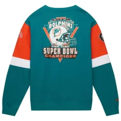 Mitchell & Ness Hoodies & Sweatshirts-All Over Crew 3.0 Miami Dolphins