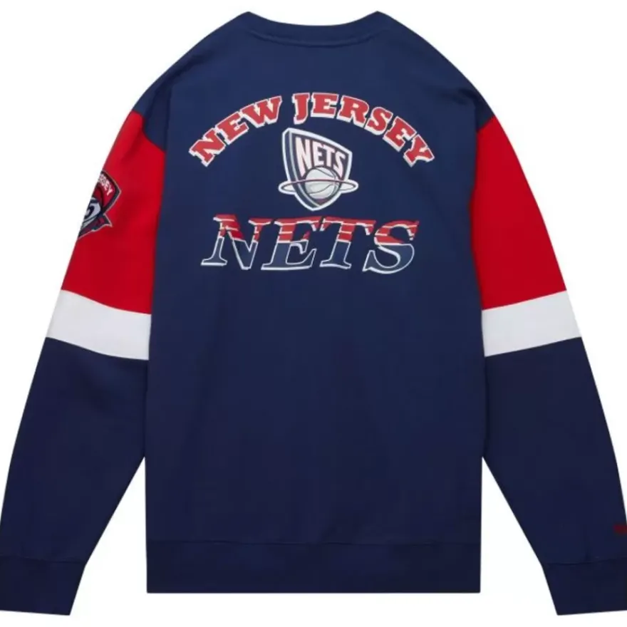 Mitchell & Ness Hoodies & Sweatshirts-All Over Crew 3.0 New Jersey Nets