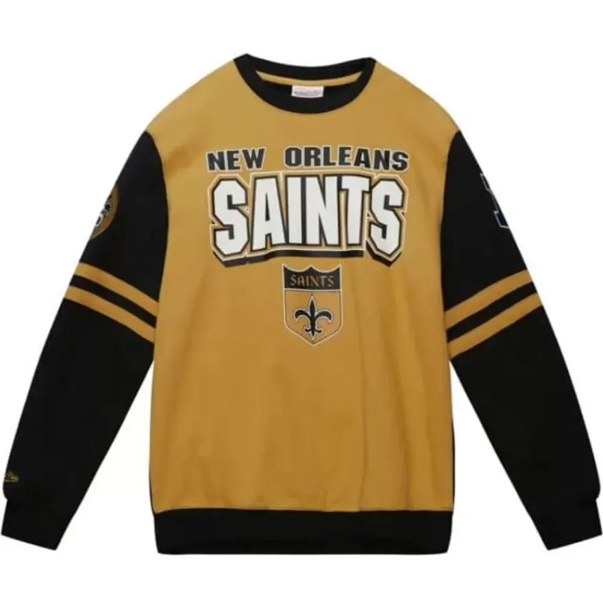Mitchell & Ness T-Shirts & Tops-All Over Crew 2.0 New Orleans Saints