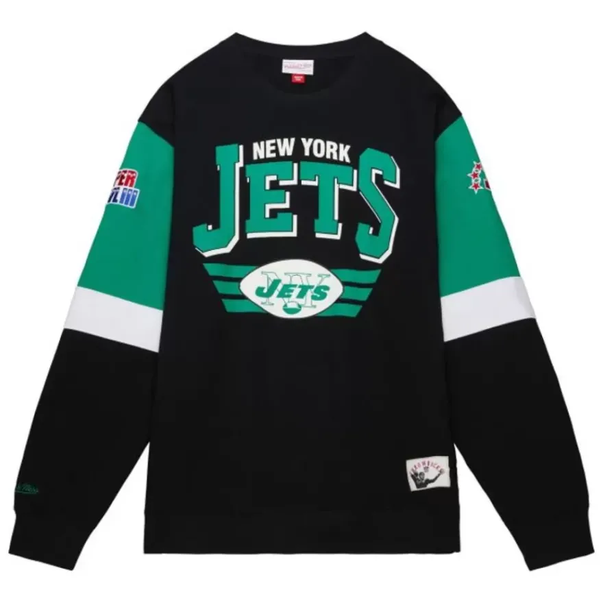 Mitchell & Ness Hoodies & Sweatshirts-All Over Crew 3.0 New York Jets