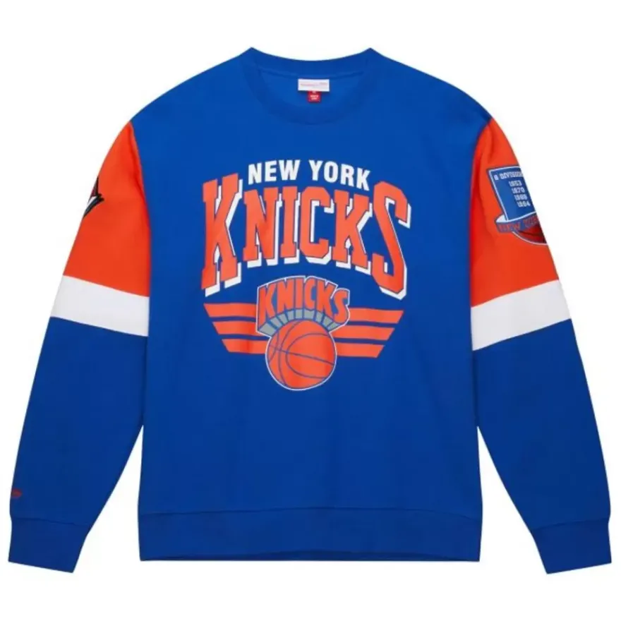 Mitchell & Ness Hoodies & Sweatshirts-All Over Crew 3.0 New York Knicks