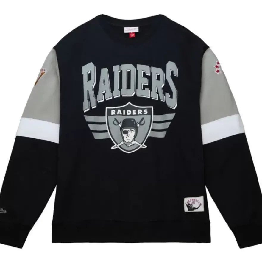 Mitchell & Ness Hoodies & Sweatshirts-All Over Crew 3.0 Oakland Raiders