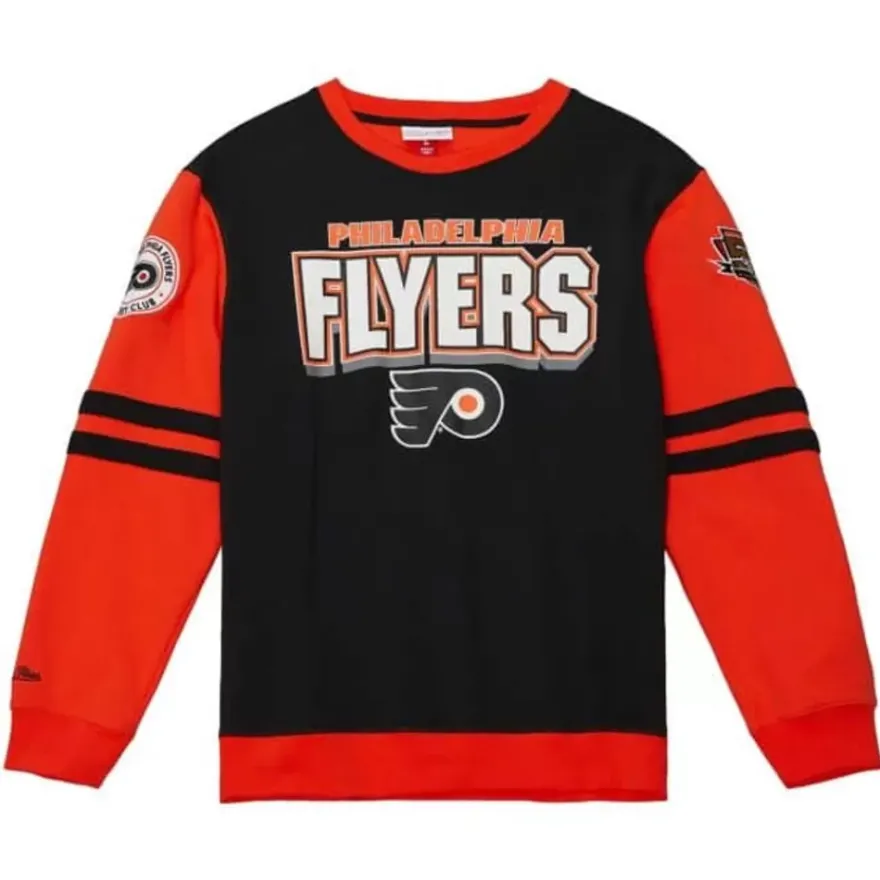 Mitchell & Ness Hoodies & Sweatshirts-All Over Crew 2.0 Philadelphia Flyers