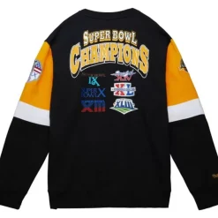 Mitchell & Ness Hoodies & Sweatshirts-All Over Crew 3.0 Pittsburgh Steelers