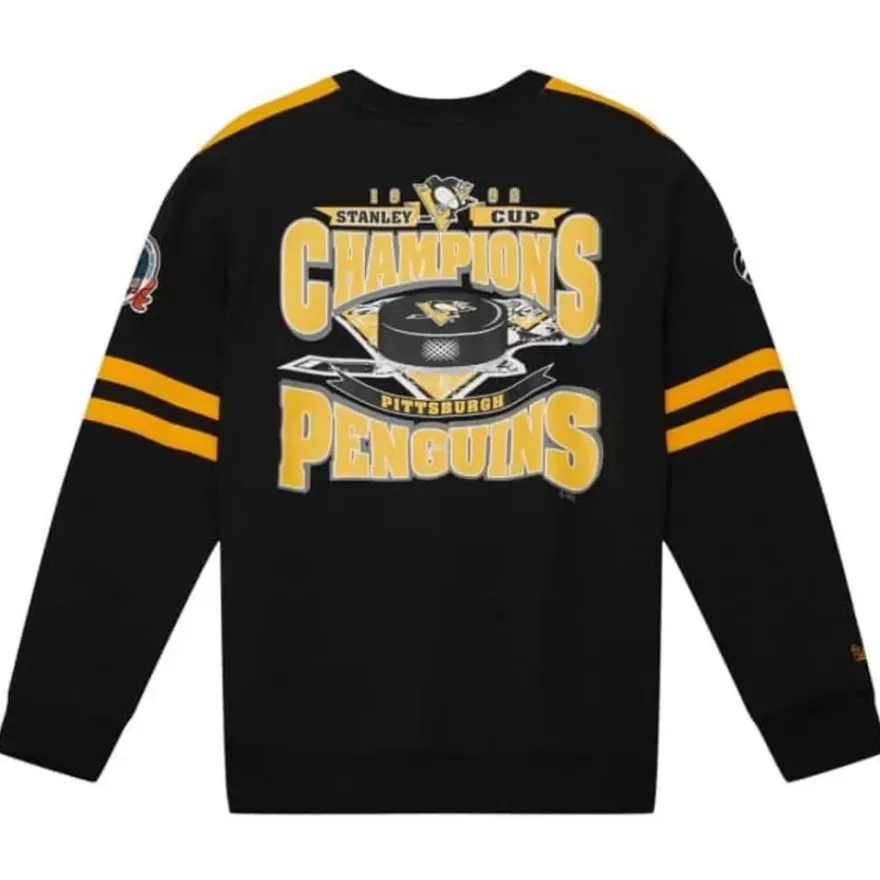 Mitchell & Ness Hoodies & Sweatshirts-All Over Crew 2.0 Pittsburgh Penguins