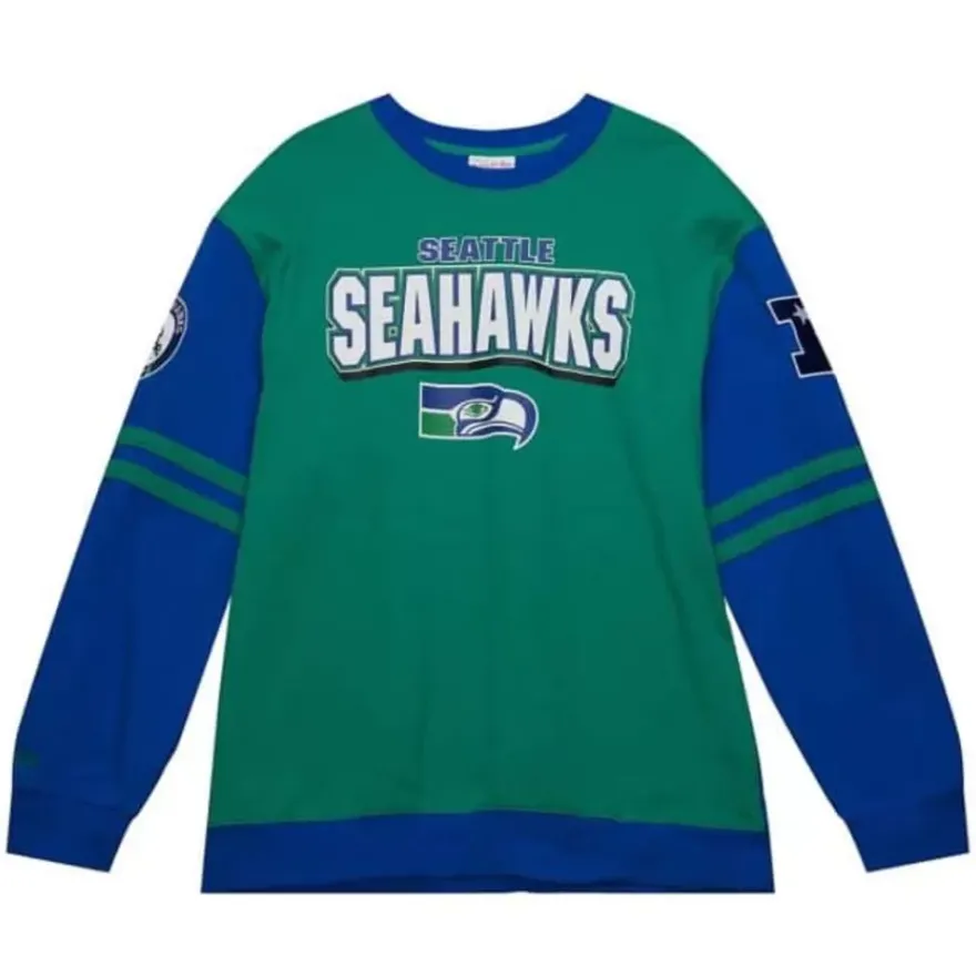 Mitchell & Ness T-Shirts & Tops-All Over Crew 2.0 Seattle Seahawks