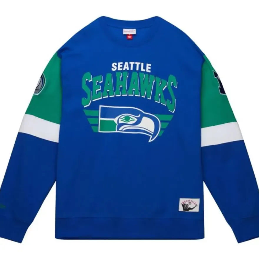 Mitchell & Ness Hoodies & Sweatshirts-All Over Crew 3.0 Seattle Seahawks