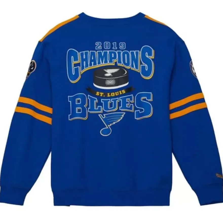 Mitchell & Ness Hoodies & Sweatshirts-All Over Crew 2.0 St. Louis Blues