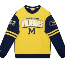 Mitchell & Ness Hoodies & Sweatshirts-All Over Crew 2.0 University Of Michigan