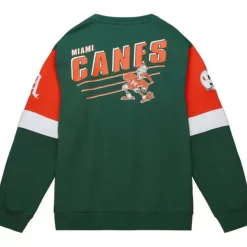 Mitchell & Ness Hoodies & Sweatshirts-All Over Crew 3.0 University Of Miami