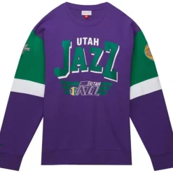 Mitchell & Ness Hoodies & Sweatshirts-All Over Crew 3.0 Utah Jazz