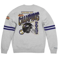 Mitchell & Ness Hoodies & Sweatshirts-All Over Print Fleece Crew Baltimore Ravens