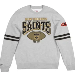 Mitchell & Ness Hoodies & Sweatshirts-All Over Print Fleece Crew New Orleans Saints