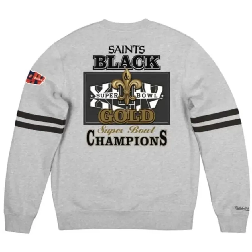 Mitchell & Ness Hoodies & Sweatshirts-All Over Print Fleece Crew New Orleans Saints