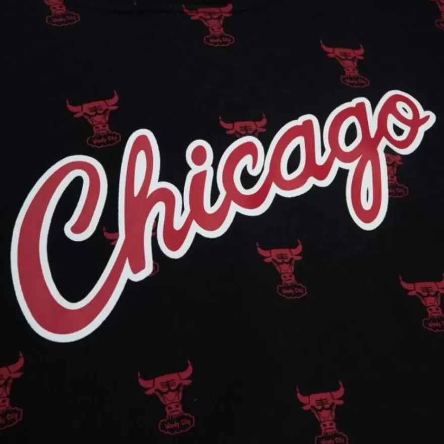 Mitchell & Ness Hoodies & Sweatshirts-Aop Fleece Hoodie Chicago Bulls