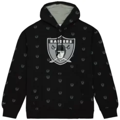 Mitchell & Ness Hoodies & Sweatshirts-Aop Fleece Hoodie Oakland Raiders