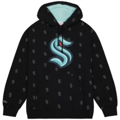 Mitchell & Ness Hoodies & Sweatshirts-Aop Fleece Hoodie Seattle Kraken