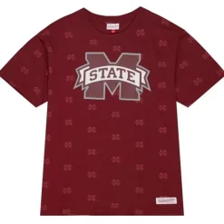 Mitchell & Ness T-Shirts & Tops-Aop Ss Top Mississippi State University