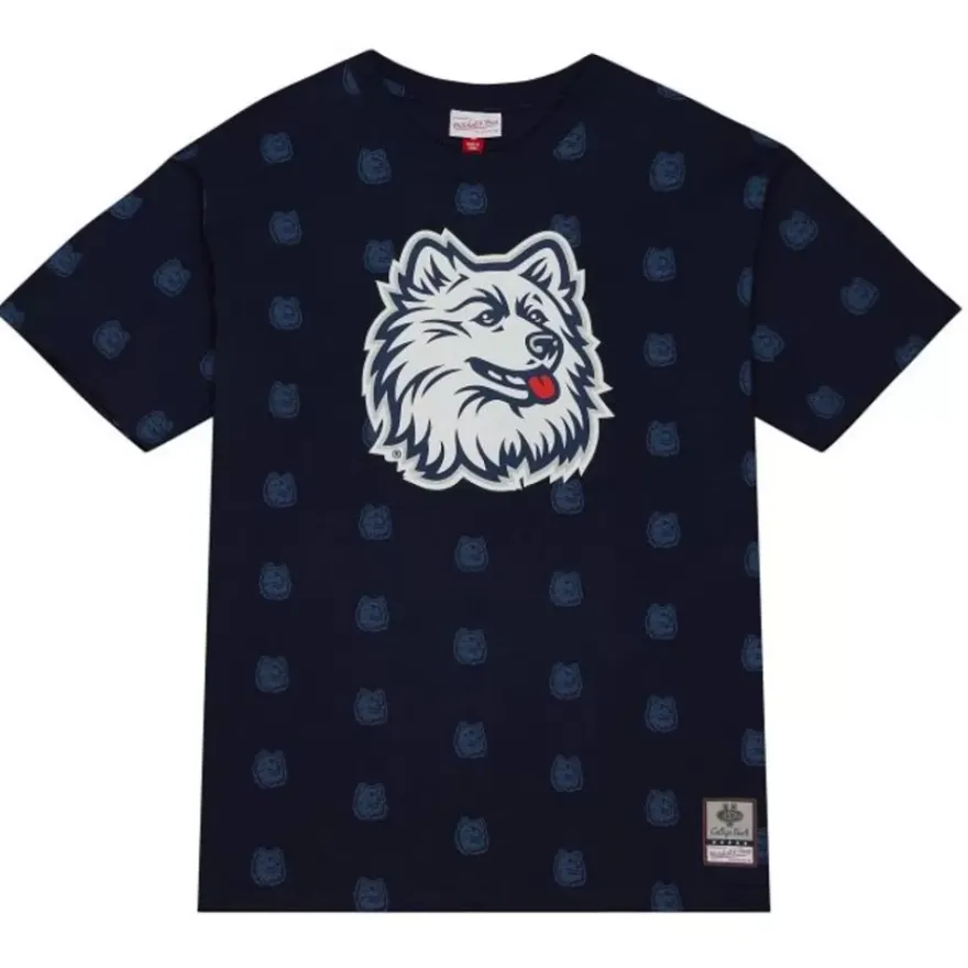 Mitchell & Ness T-Shirts & Tops-Aop Ss Top University Of Connecticut