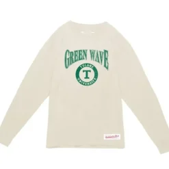 Mitchell & Ness T-Shirts & Tops-Arched Logo Lockup Slub Ls Tee Tulane University