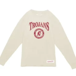 Mitchell & Ness T-Shirts & Tops-Arched Logo Lockup Slub Ls Tee Usc