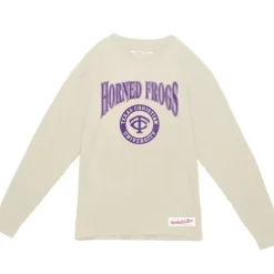 Mitchell & Ness T-Shirts & Tops-Arched Logo Lockup Slub Ls Tee Texas Christian University