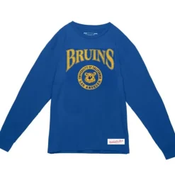 Mitchell & Ness T-Shirts & Tops-Arched Logo Lockup Slub Ls Tee Ucla