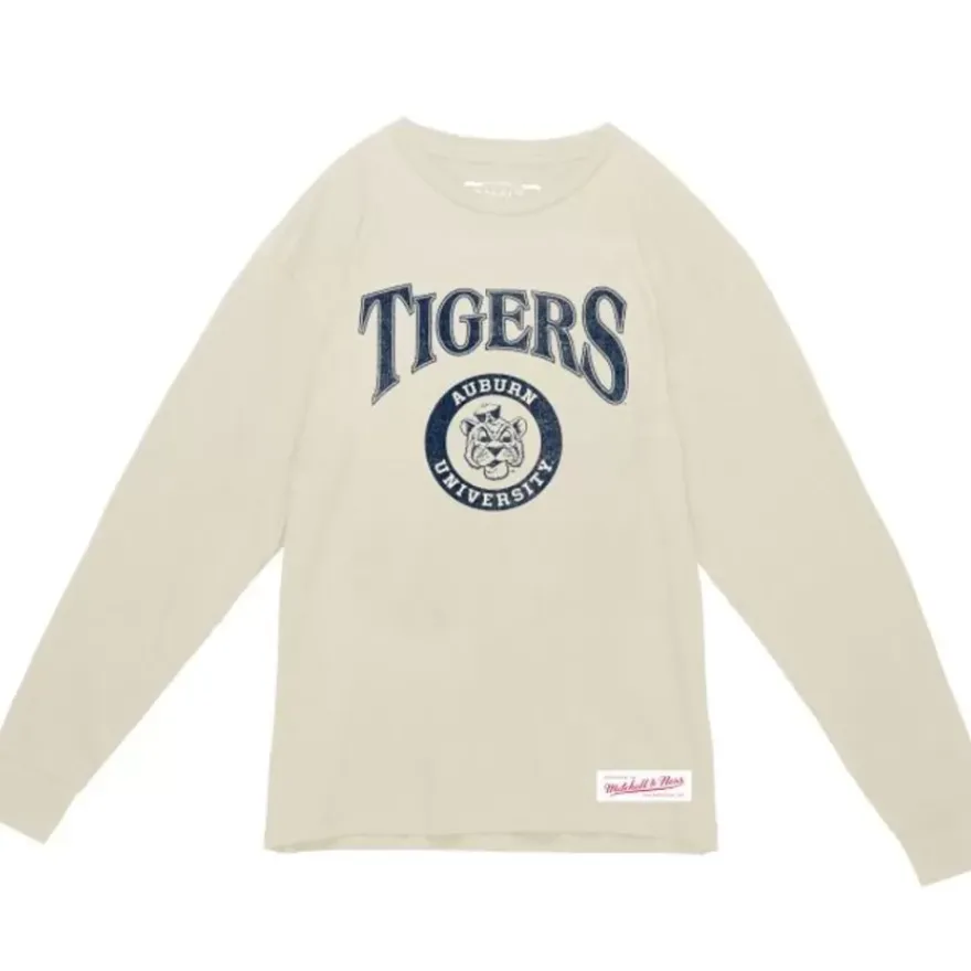 Mitchell & Ness T-Shirts & Tops-Arched Logo Lockup Slub Ls Tee Auburn University