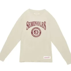 Mitchell & Ness T-Shirts & Tops-Arched Logo Lockup Slub Ls Tee Florida State University