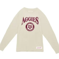 Mitchell & Ness T-Shirts & Tops-Arched Logo Lockup Slub Ls Tee Texas A&M University