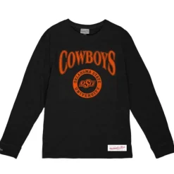 Mitchell & Ness T-Shirts & Tops-Arched Logo Lockup Slub Ls Tee Oklahoma State University