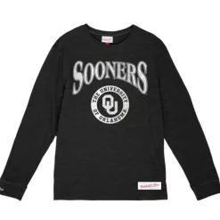Mitchell & Ness T-Shirts & Tops-Arched Logo Lockup Slub Ls Tee University Of Oklahoma