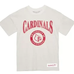 Mitchell & Ness T-Shirts & Tops-Arched Logo Lockup Slub Tee University Of Louisville