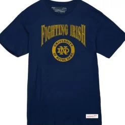 Mitchell & Ness T-Shirts & Tops-Arched Logo Lockup Slub Tee University Of Notre Dame