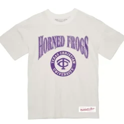 Mitchell & Ness T-Shirts & Tops-Arched Logo Lockup Slub Tee Texas Christian University