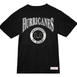 Mitchell & Ness T-Shirts & Tops-Arched Logo Lockup Slub Tee University Of Miami